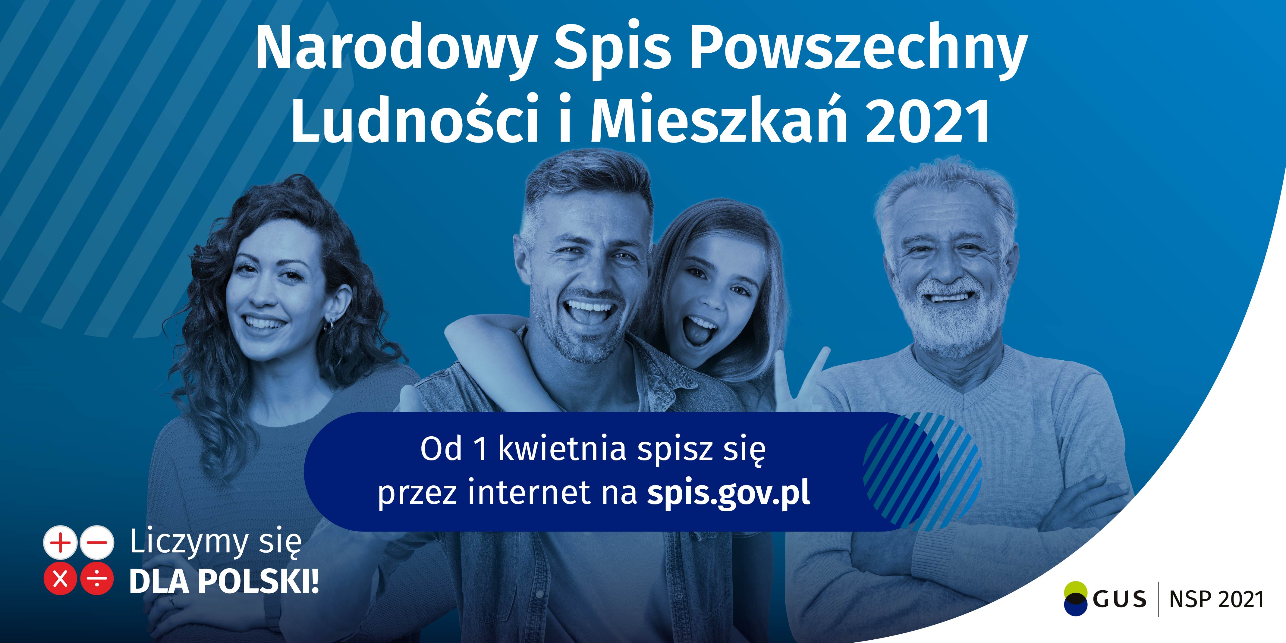 plakat spis powszechny w tle ludzie